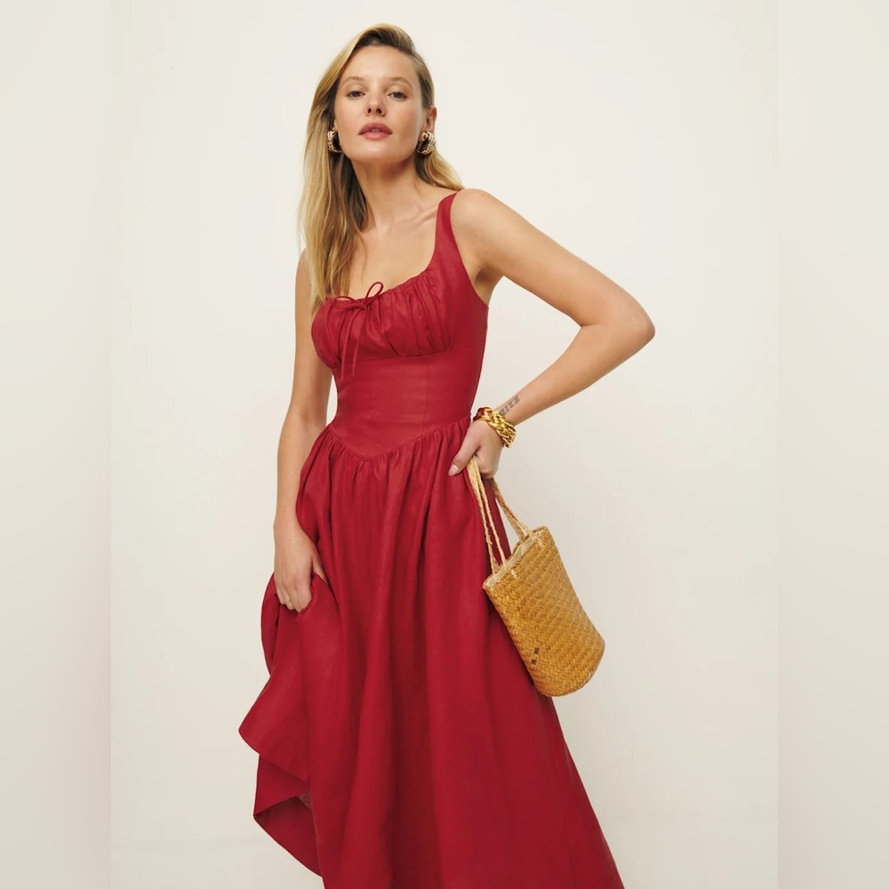 Reformation Red Midi Dress